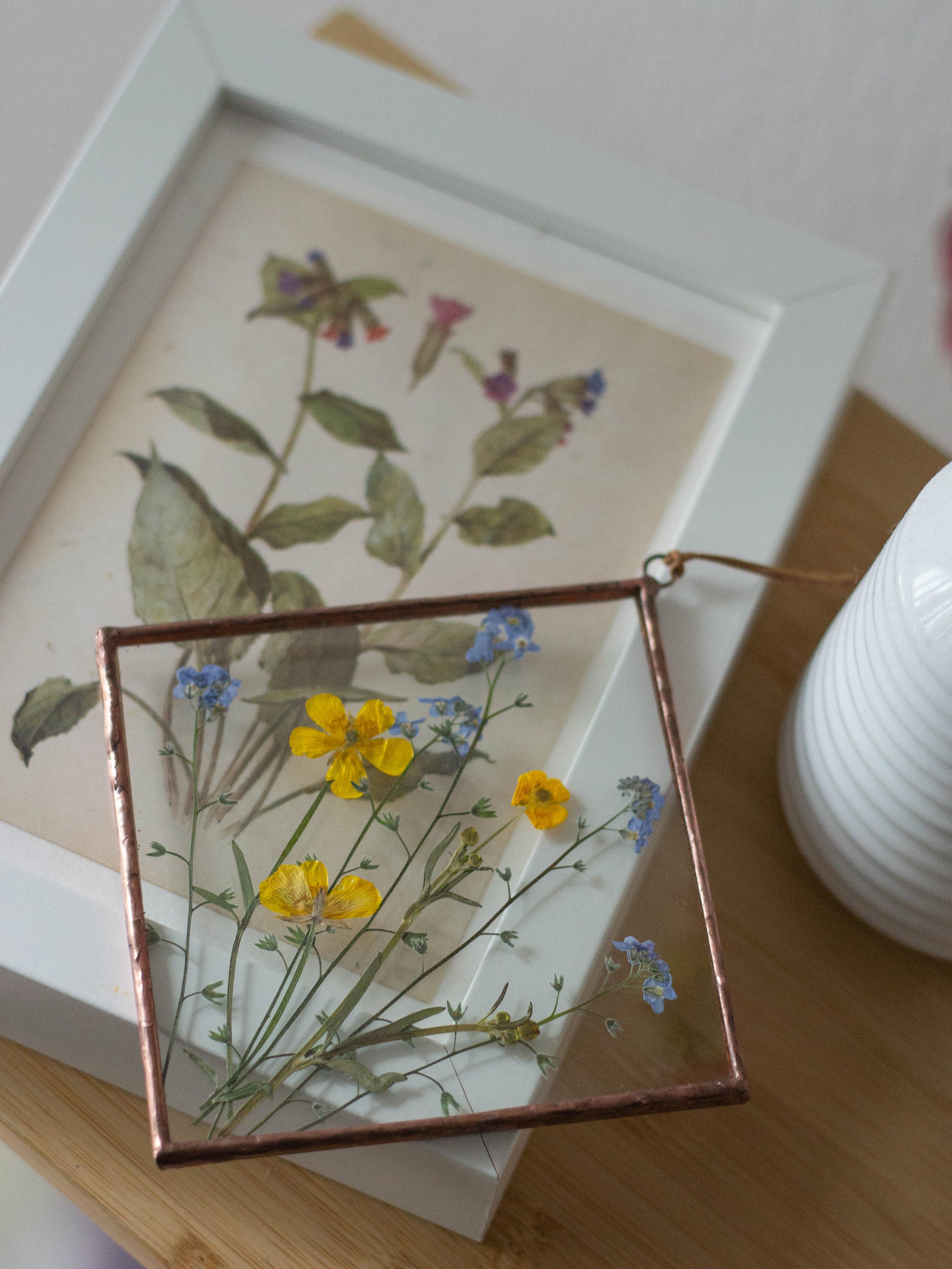 Herbarium frame with real and buttercup pressed Etsy
