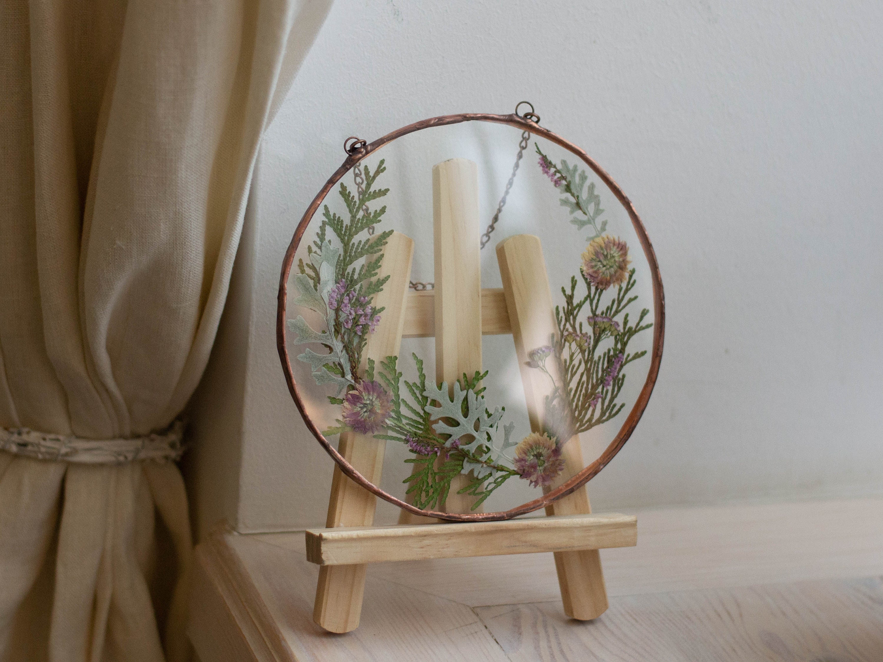 Herbarium frame with real flowers and leaves dried pressed Etsy