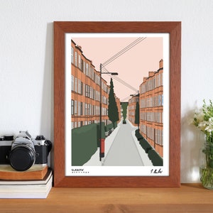 Hyndland, Glasgow Art Print, Glasgow Tenements Print