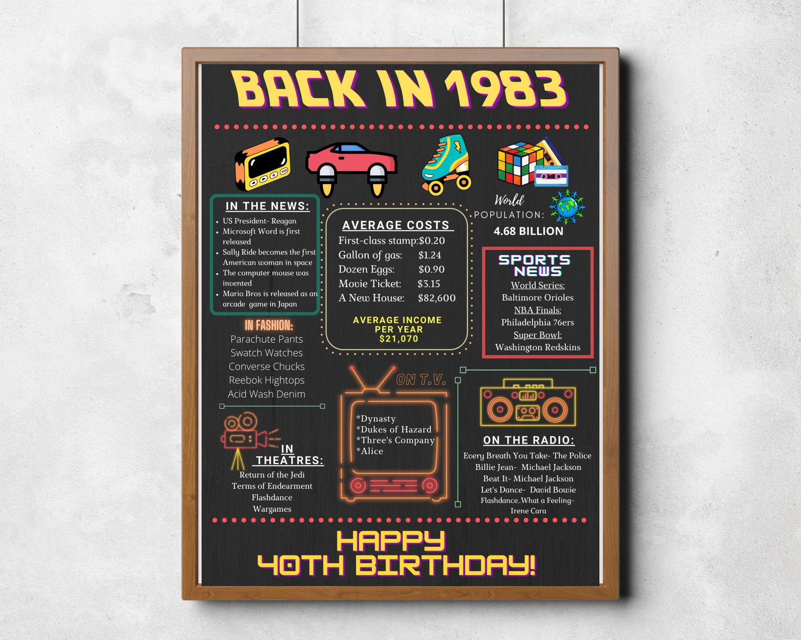 Back in 1983 Sign, Back in 1983 Printable Back to the Future 40th