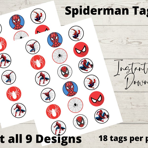 Spiderman Cupcake Toppers Etsy