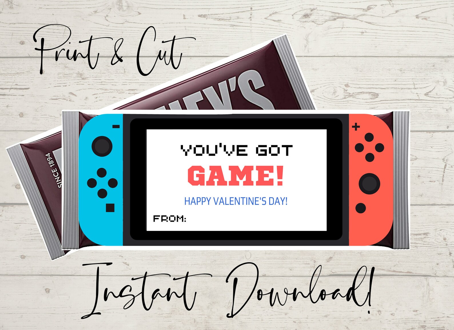 You've Got Game Valentines Hershey Bar Label, Gamer Valentine, Twix Bar ...