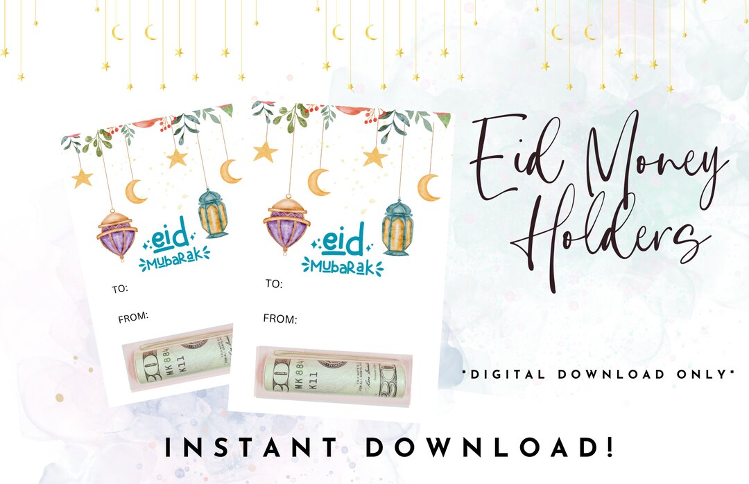 Eid Money Holder Card Printable, Eidie Money Holder Etsy