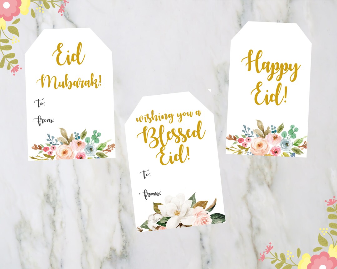 Eid Mubarak Tags Printable, Eid Gift Tags, Happy Eid, Eid Plate