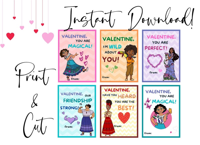 Encanto Valentines Exchange Cards Etsy UK