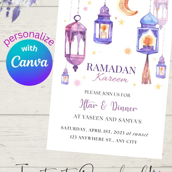 Ramadan Iftar Dinner Invitation Editable Template