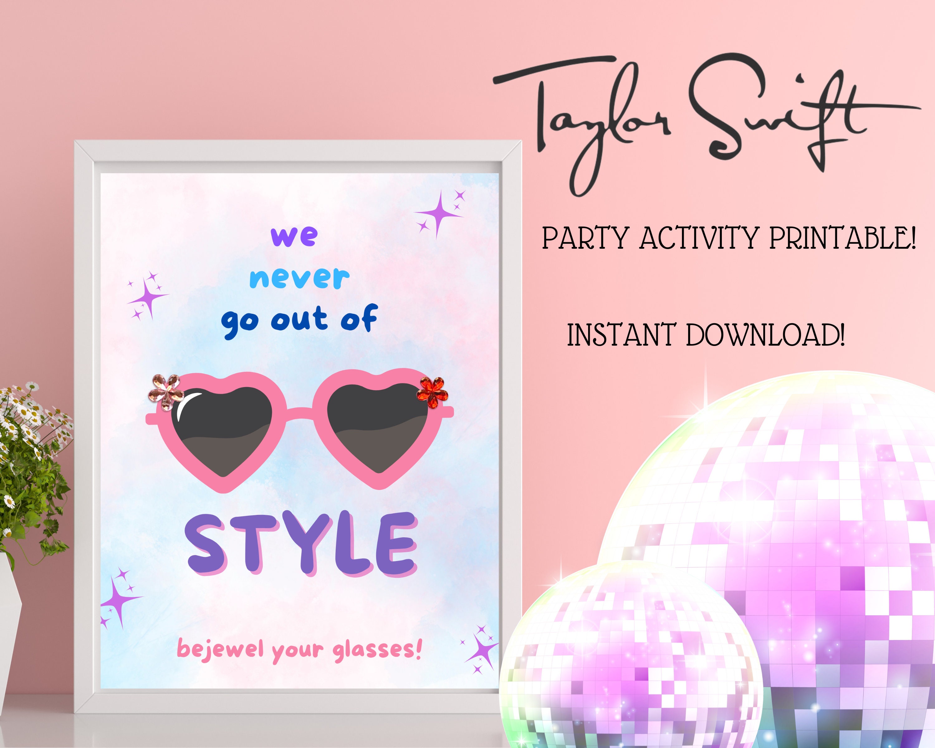 Taylor Swift Birthday Sign Taylor Swift Birthday Theme Activity, Taylor