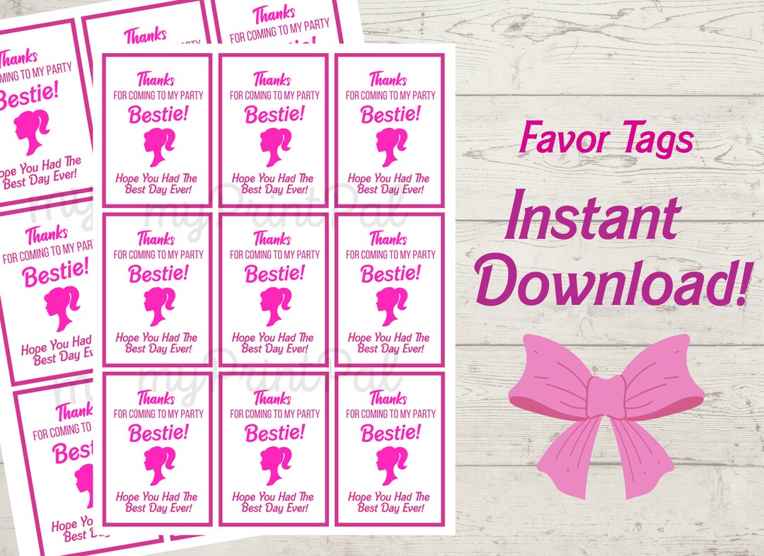 buy-bestie-party-favor-tags-online-in-india-etsy for Free Printable Barbie Thank You Tags Buy Bestie Party Favor Tags Online in India - Etsy for Free Printable Barbie Thank You Tags