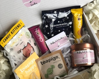 Vegan Self Care Pamper Hamper | Vegan Hamper | Vegan Gifts | Vegan Gift Box | Pick Me Up | Handmade Candle, Chocolates, Teas, Mask, Sweets