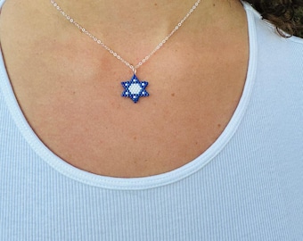 Star of David Bead Easy Pattern, Jewish Star Beading PDF, Jewish Star Bead Design, Brick Stitch Star David  Beginner Tutorial, Israel Flag