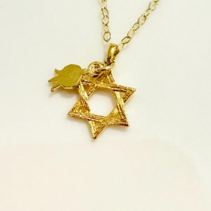 WÄHLEN- Mix Match 2 Charm Symbole Halskette, Jüdische Symbole, Chai, Davidstern, Hamsa, Granatapfel, Merkava, Shema, Made in Israel