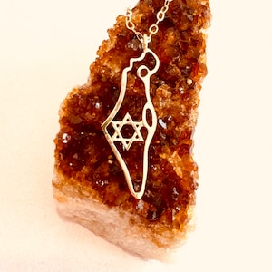 Karte von Israel Charme mit Davidstern, Karte von Israel Anhänger, Davidstern, Magen David, Jejuda Schmuck, Israel Schmuck, Israel Symbol