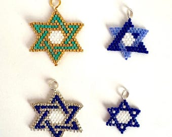 Star of David bead pattern bundle, 3+1 FREE, Jewish beading tutorial, Magen David pattern, Jewish Star Design, DIY Judaica Jewelry Pattern