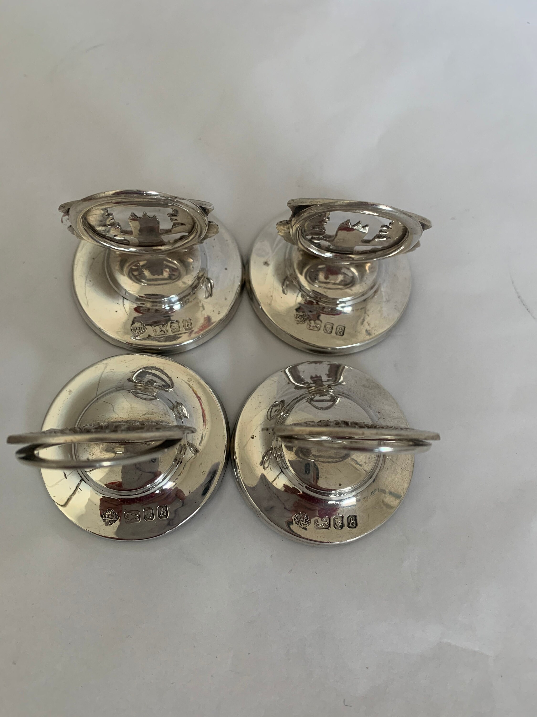 Set of Four Silver Menu Holders Etsy UK