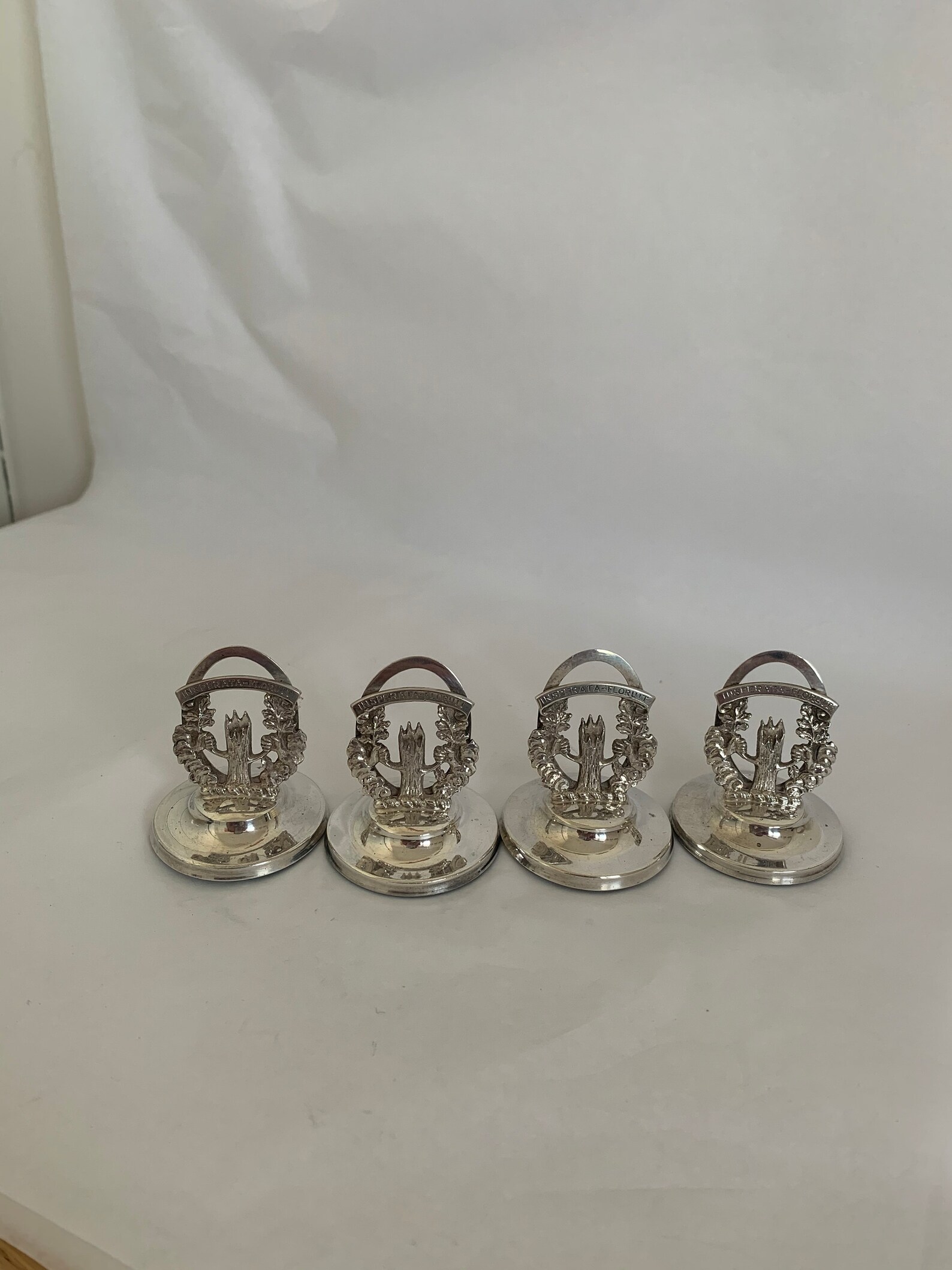 Set of Four Silver Menu Holders Etsy UK