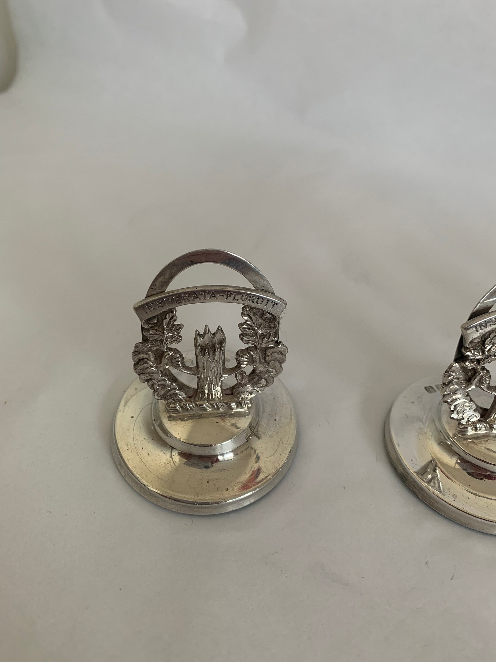 Set of Four Silver Menu Holders Etsy UK