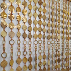 Bead Curtains Door, Custom Wood Curtains String, Doorway Wooden Beads Curtains, Beaded Curtain Devider for any Room, Wood Curtains
