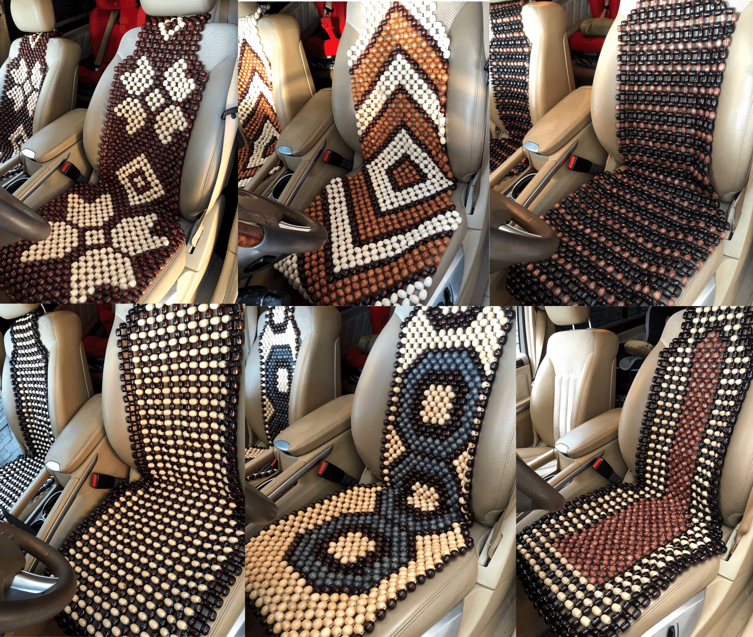 Bead Сar Seat Cover Set of 2 Piece Wooden Beaded Seat Cover Etsy UK