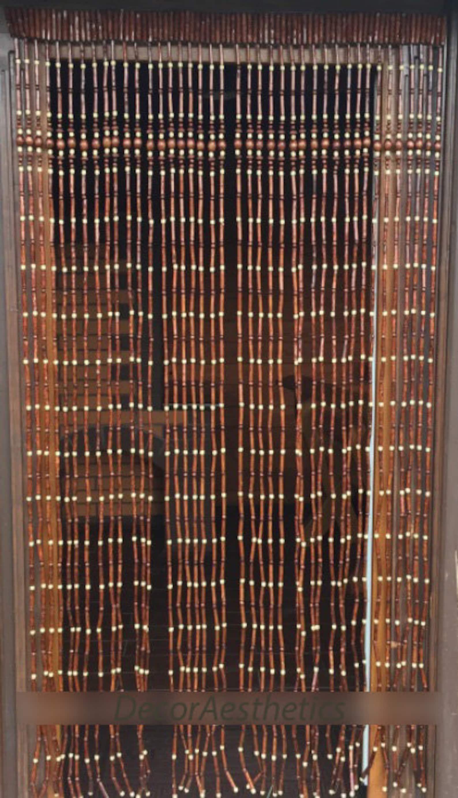 Wood Curtains string Beaded curtain for doorway Handmade Etsy