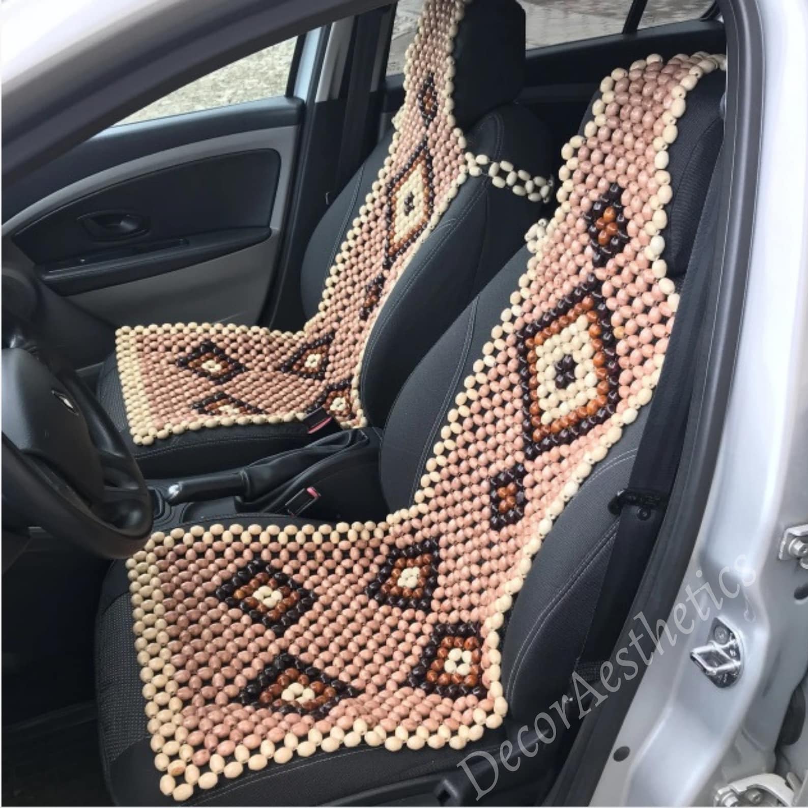Bead Сar Seat Cover SET of 2 Covers Wooden Beaded Seat Cover Etsy