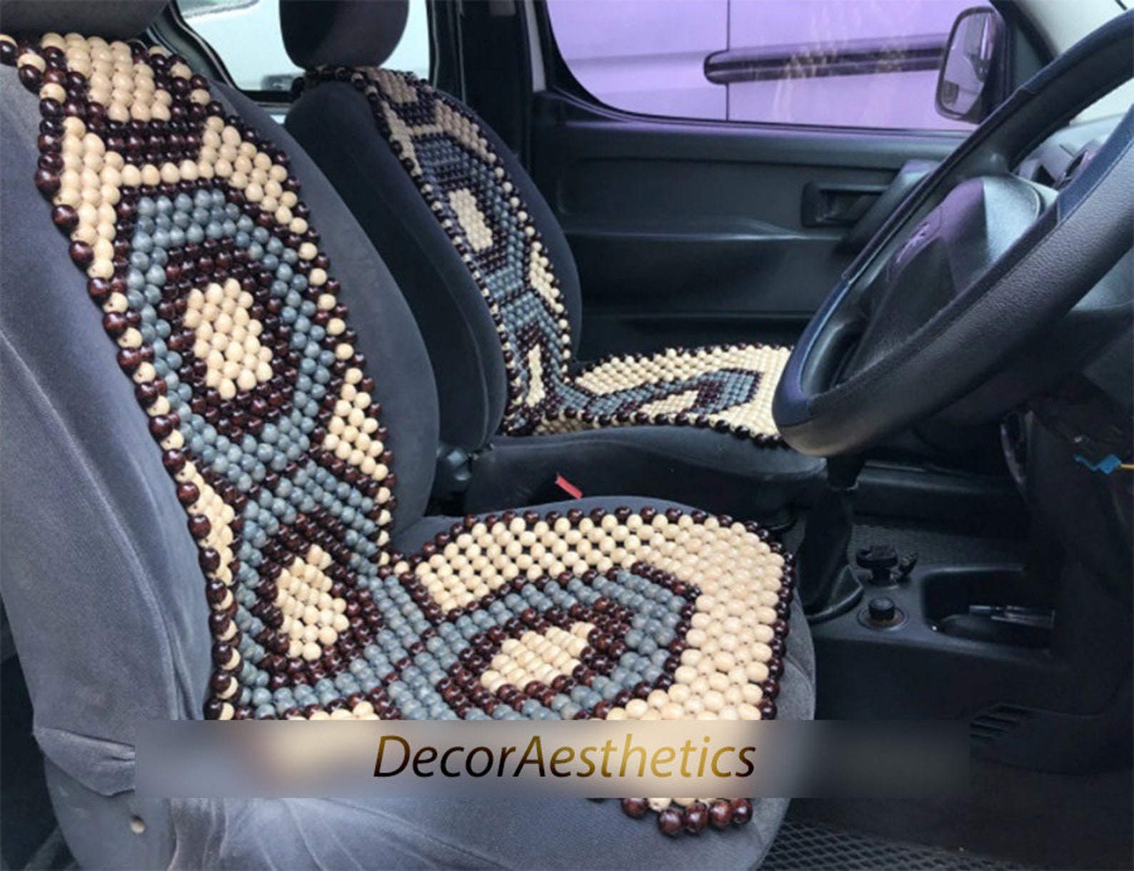 Bead Car Seat Covers Wooden Set of 2 pieces Massage Car Seat Etsy