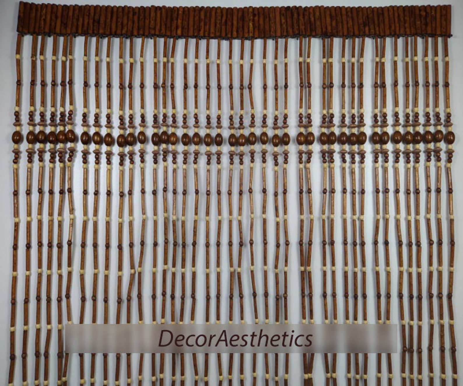Bamboo Bead Curtain Wooden Door Curtains Beaded Curtain Etsy