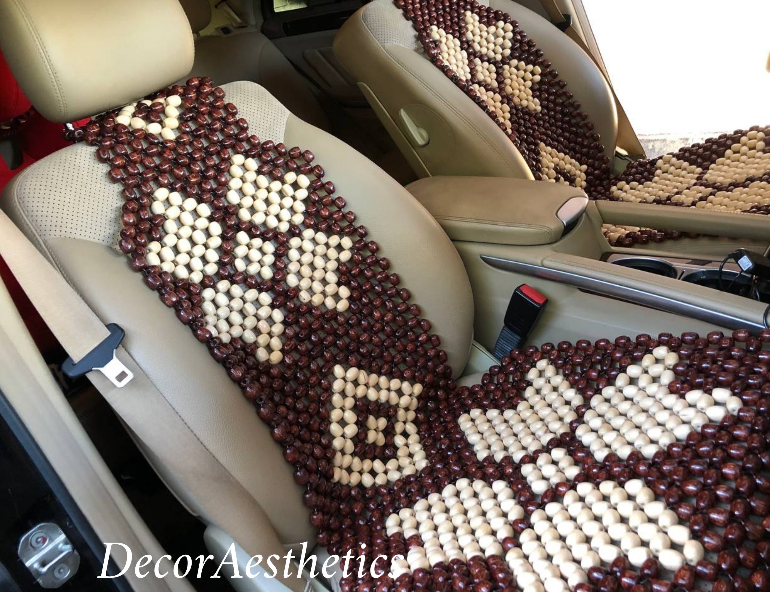 Bead Сar Seat Cover Set of 2 Piece Wooden Beaded Seat Cover Etsy UK