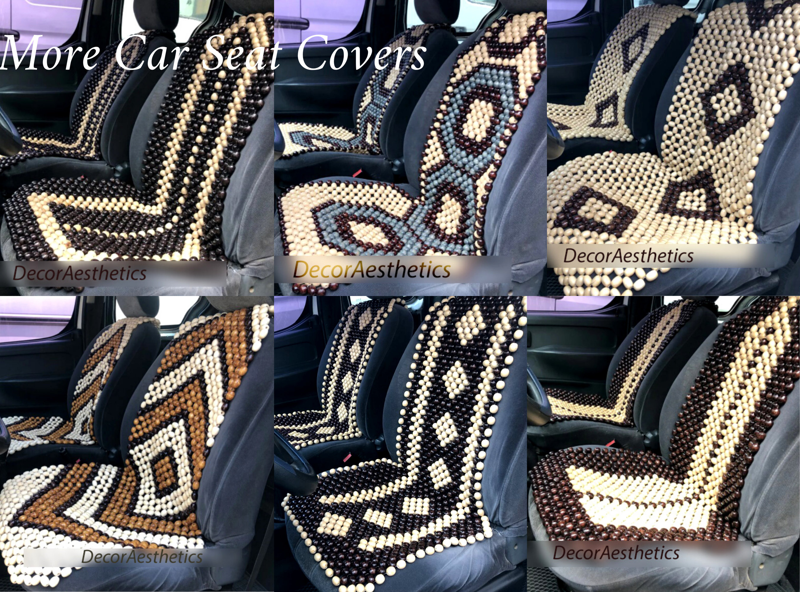 Bead Car Seat Covers Wooden Set of 2 pieces Massage Car Seat Etsy