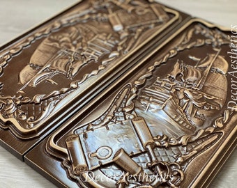 Handmade Carved Wood Backgammon Set, Travel Board Game