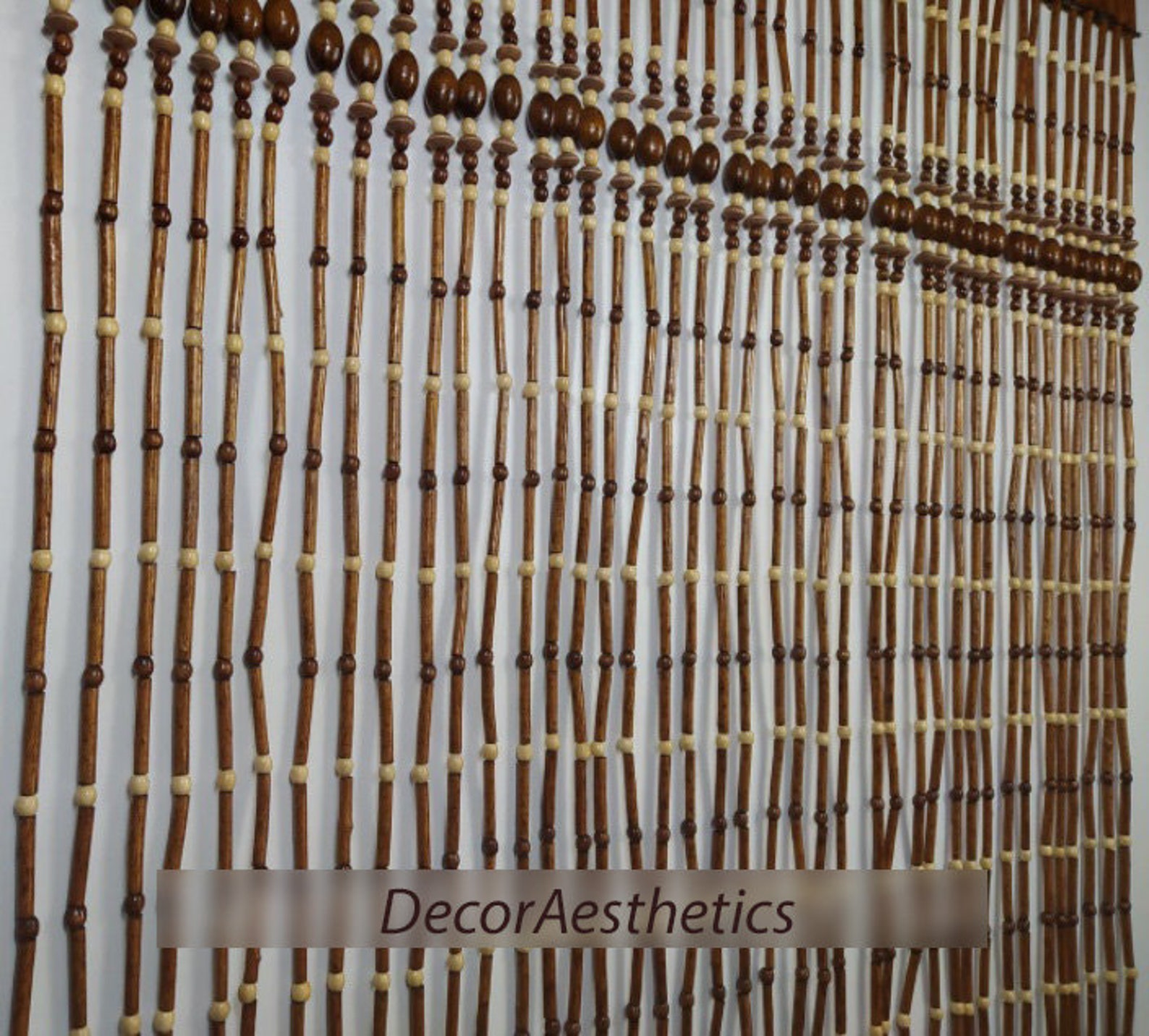 Bamboo Bead Curtain Wooden Door Curtains Beaded Curtain Etsy