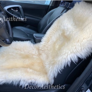 Car seat cover for vehicle Genuine Sheepskin, White Wool Car seat covers warm, Car Accessory, Gift Car Seat cover for women, men
