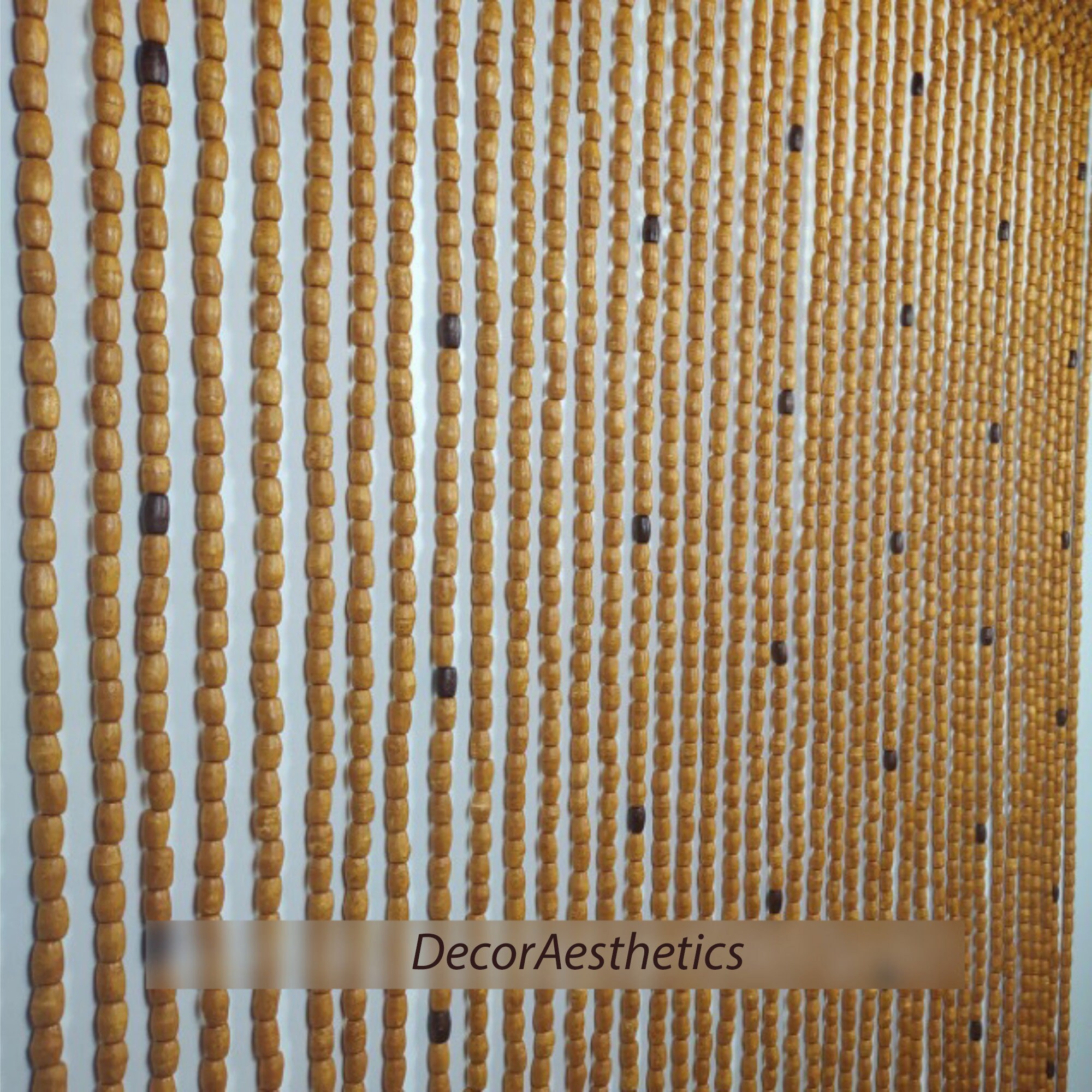 Beaded doorway curtain Custom Size Wooden bead curtains for Etsy