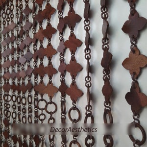Beaded curtain, Custom Doorway Curtains Wooden, Bead door curtain, Decor wood curtains for living room, Room bead curtains