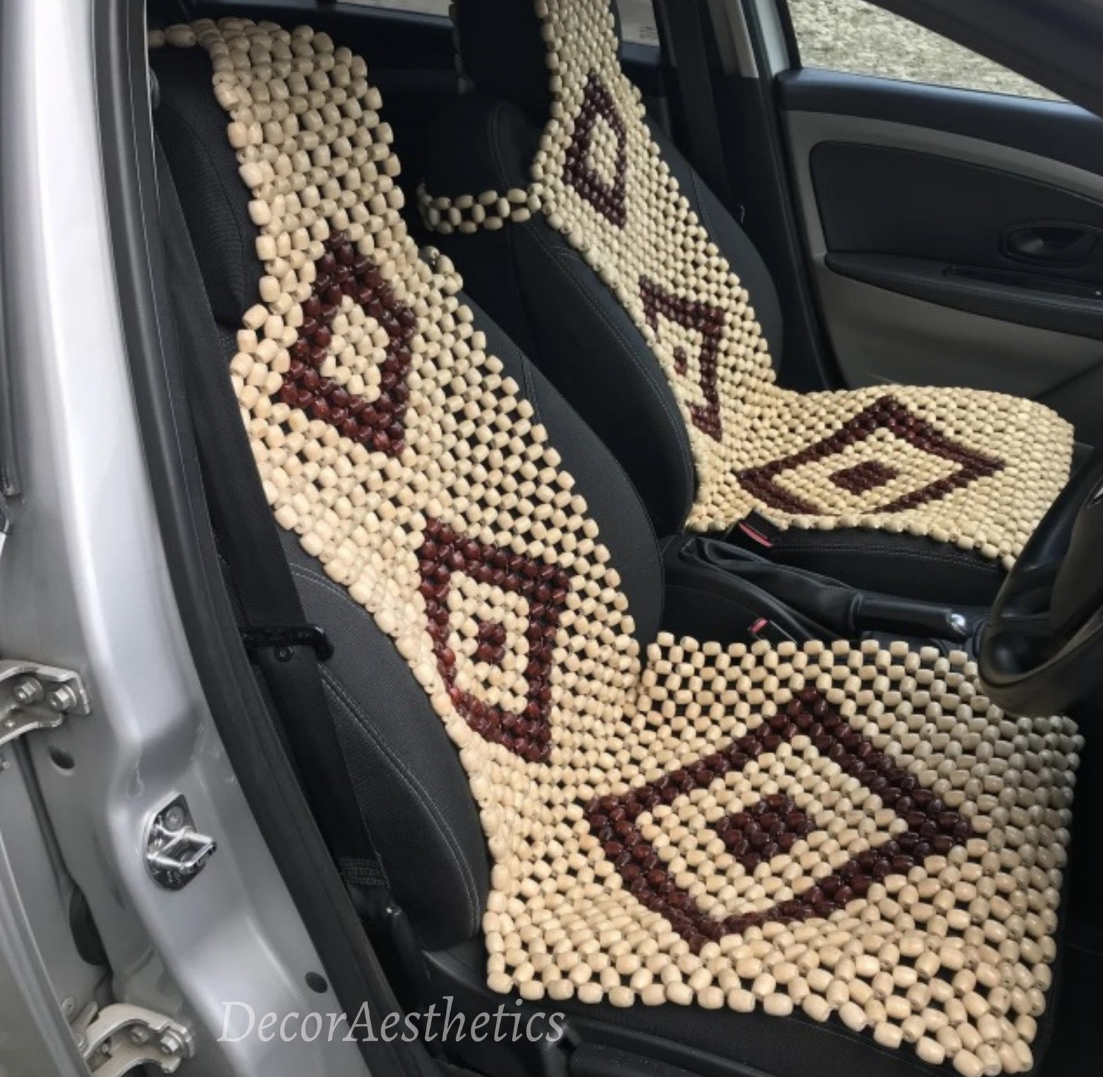 Beaded car seat cover Set of 2 Car Seats cover with headrest Etsy