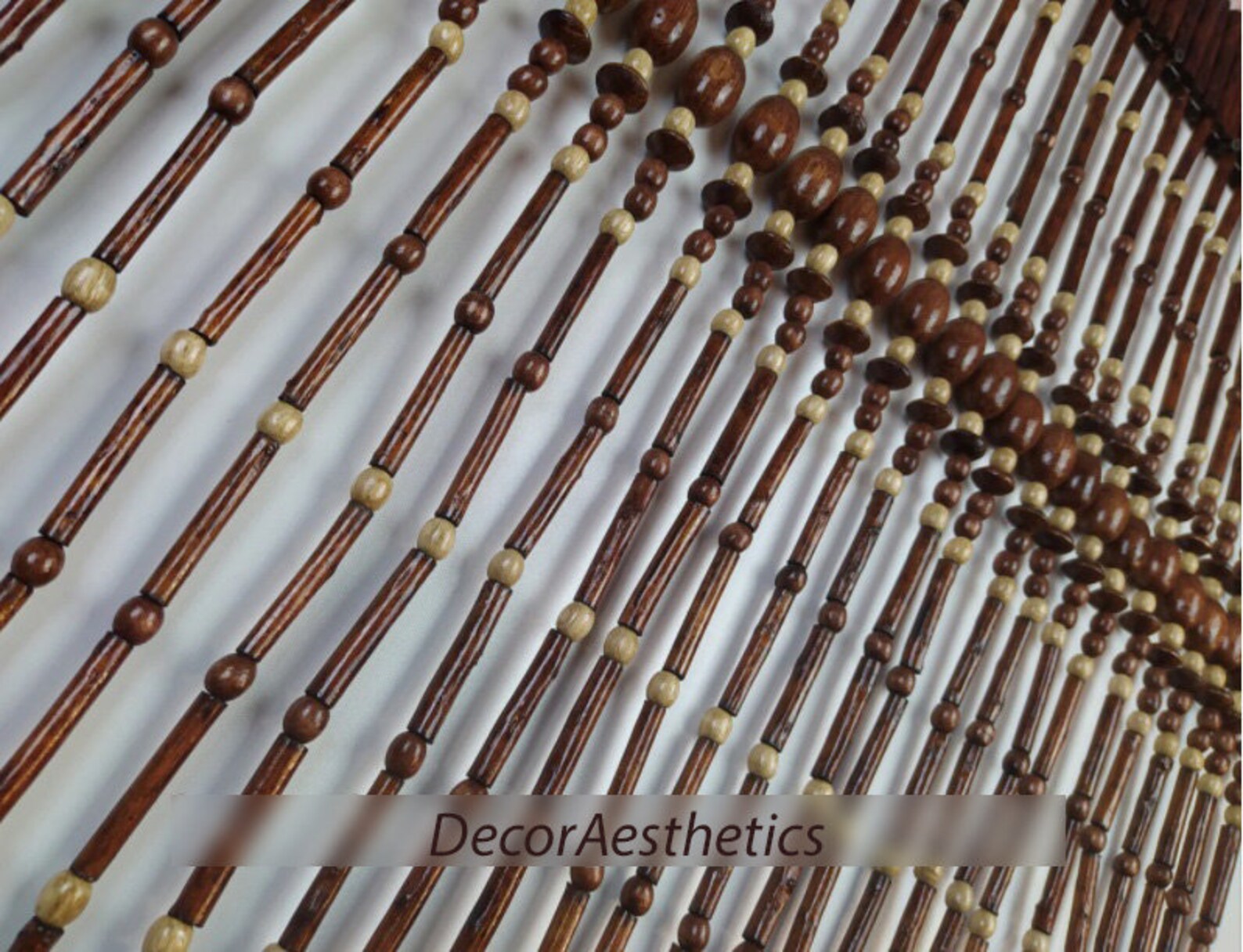 Wood Curtains string Beaded curtain for doorway Handmade Etsy