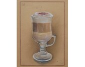Coffee Painting Pastel Original Art Cappuccino Drawing Latte in a Cup Small Wall art 5 x 7 quot by ArtRinka