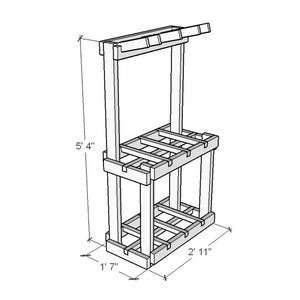 PLANOS DE BRICOLAJE - Almacenamiento de herramientas de jardín, carrito de herramientas de jardín Planos de construcción de bricolaje - Almacenamiento de herramientas de jardín en garaje