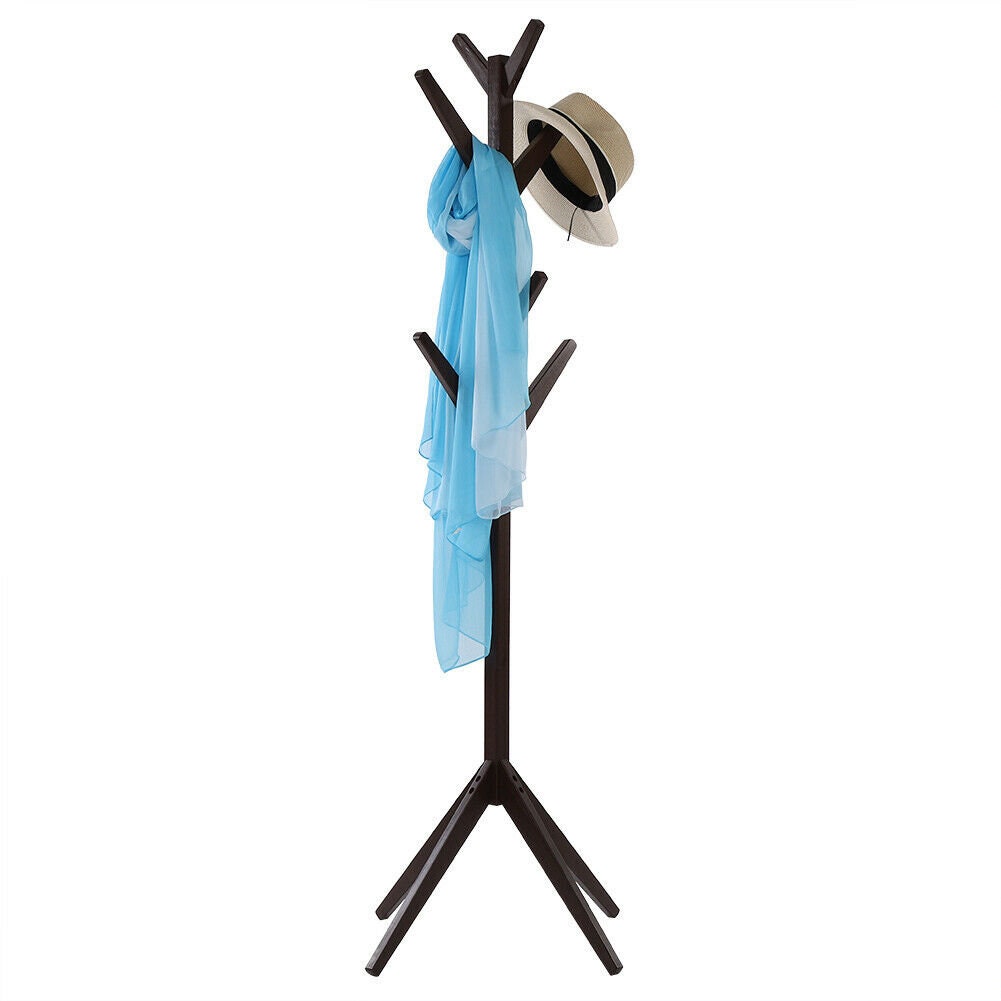 SALE Wooden Coat Hat Hanger Stand 8 Hooks Floor Standing Etsy