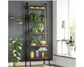 SALE Beautifully Made 5 Industrial Tier Ladder Shelving Stand Ladder Rack Wooden Free Delivery