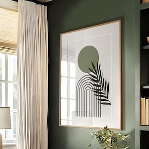 Boho Sage Green Wall Art Print, UNFRAMED