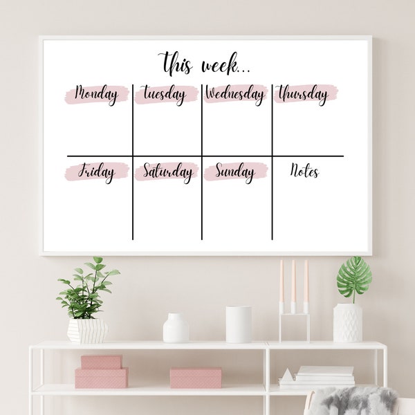 Weekly Planner Poster, To do Wall Planner,UNFRAMED