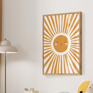 Smiling Sunbeam Print: Neutral Nursery Wall Art (UNFRAMED)