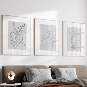 Bedroom wall decor, Bedroom prints, set of 3,UNFRAMED