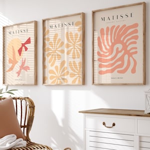 Matisse Prints Set of 3 Prints, Matisse Wall Art, Boho Wall Art, Matisse Exhibition Art Posters,UNFRAMED