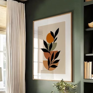 Warm Tones, Boho Vibes: Abstract Wall Art in Terracotta and Green, UNFRAMED