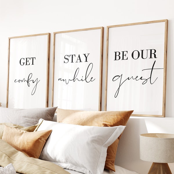Be our guest print, guest room print, be our guest sign, guest room decor, set of 3 prints,UNFRAMED