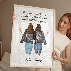 Best friend gift, Gift for best friends, best friend gift ideas, best friends forever, personalised,UNFRAMED