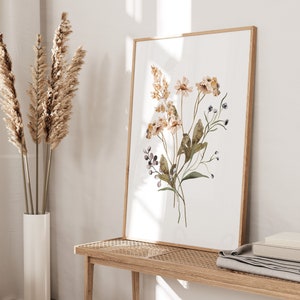 WildFlowers Art Watercolour prints, neutral flower boho wall art ,UNFRAMED