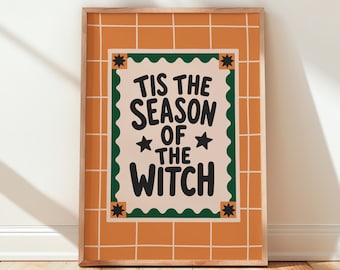 Witch Halloween Wall Art, Witchcore Home Decor, Spooky Gallery Print, Cozy Autumn Decoration, Gift for Witch Lovers UNFRAMED