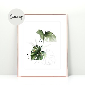 Botanische muurkunst set van 3 | Monsterabladafdrukken, tropisch galerijdecor (ingelijst) afbeelding 9